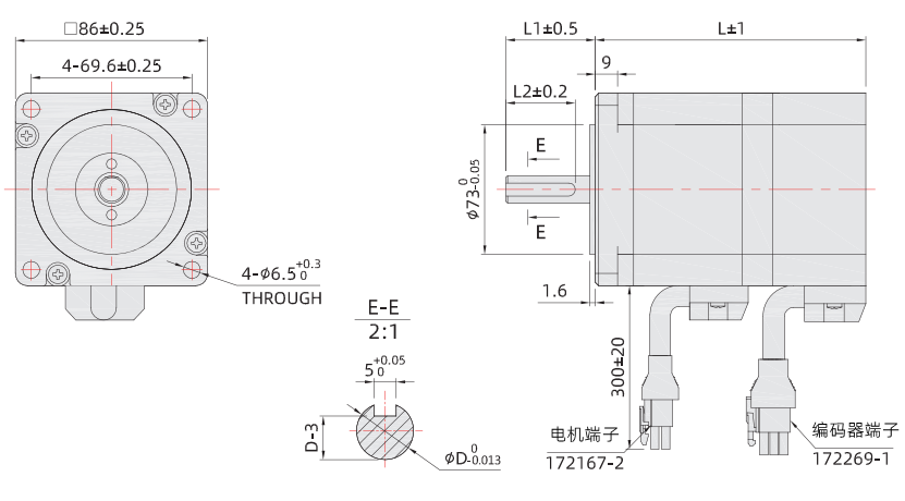 86mm閉環(huán)伺服電機(jī)尺寸圖